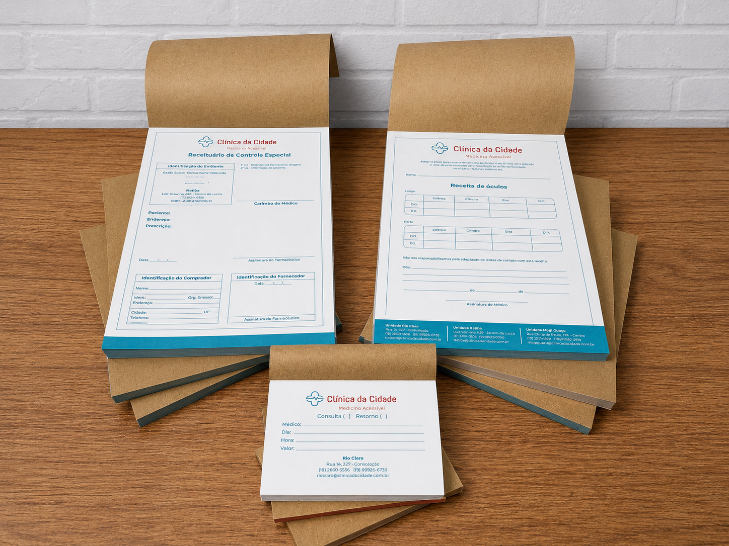 Blocos de receituário personalizados para clínicas